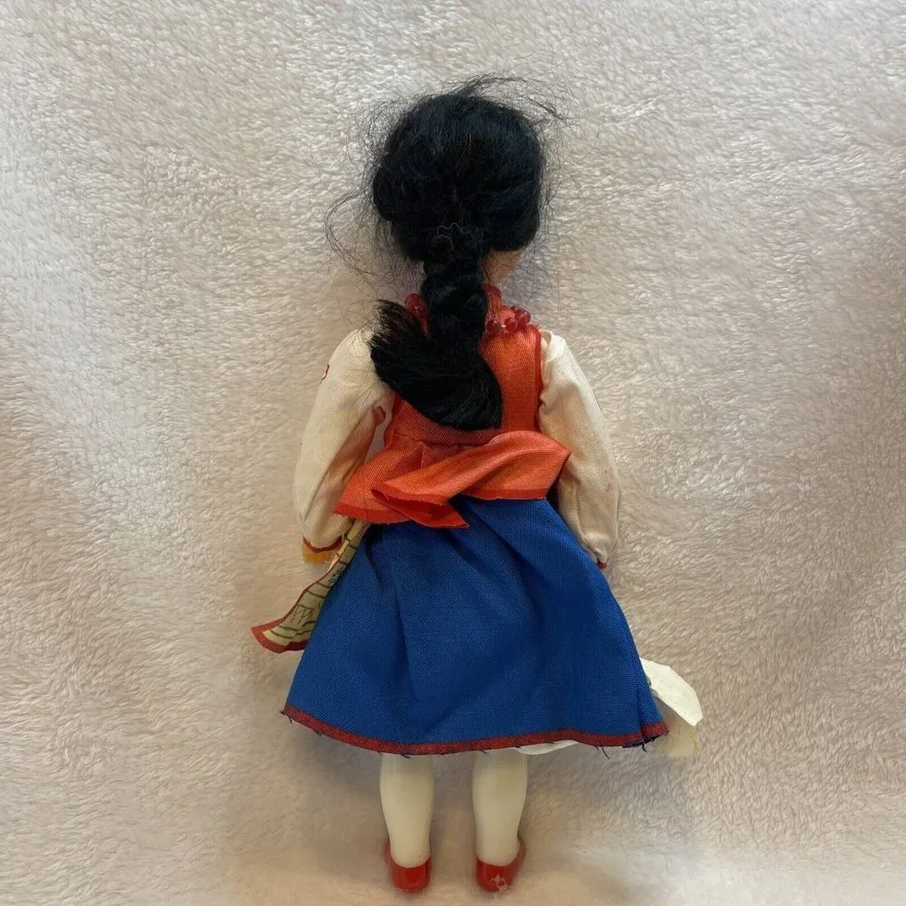 VINTAGE 1970s Mockobckar Russian Doll - Hard Plastic Approx. 12” - Folk Costume.